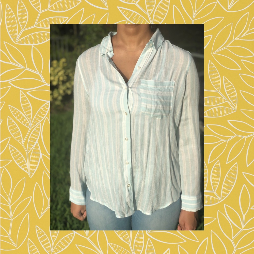 nordstrom stripped button down blouse